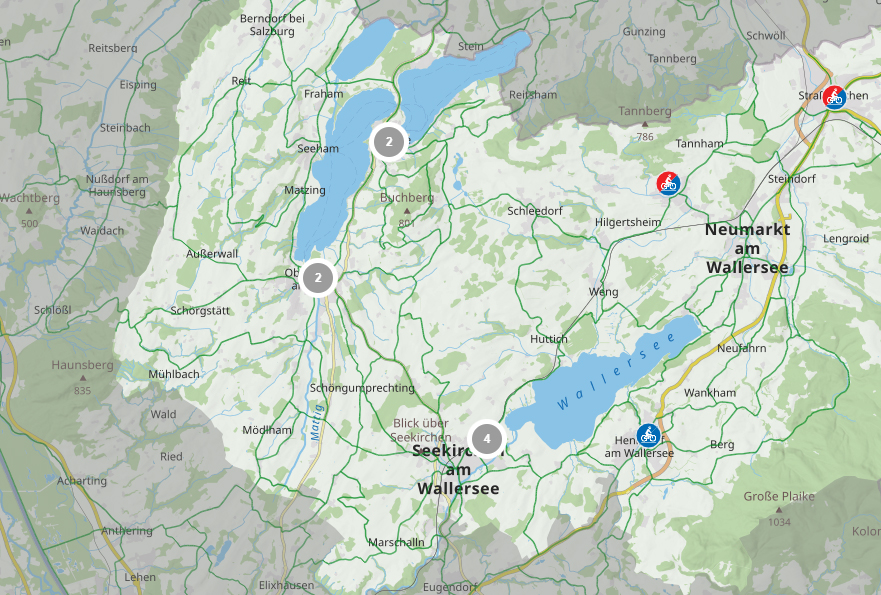 Interaktive Radkarte Salzburger Seenland